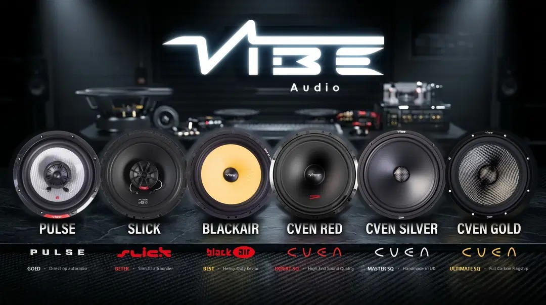 VIBE Audio Lautsprecher Line-Up: Pulse, Slick, BlackAir, CVEN Red, CVEN Silver, CVEN Gold