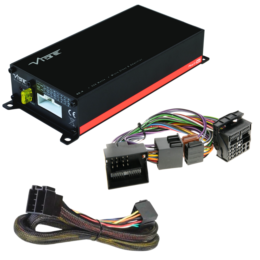 VIBE POWERBOX65.4M Plug-and-Play-Verstärker als Komplettset mit universellem Quadlock-T-Kabel